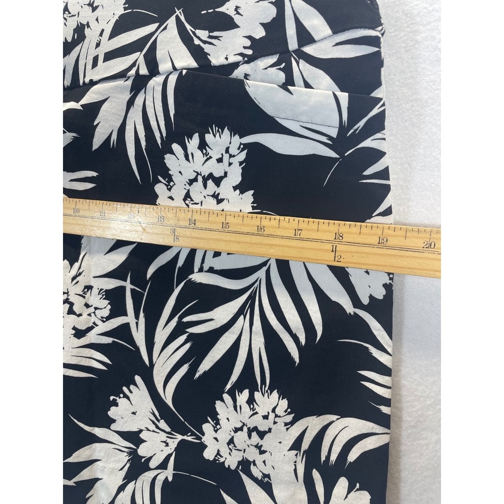 SC & CO Women Black White Tropical Floral Print A-Line‎ Skirt Skort Size L - Picture 7 of 9